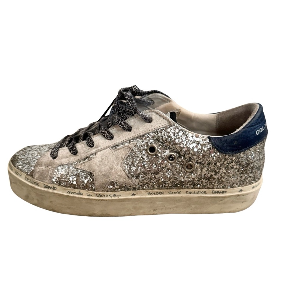 GOLDEN GOOSE pre-loved glittery sneakers size 37